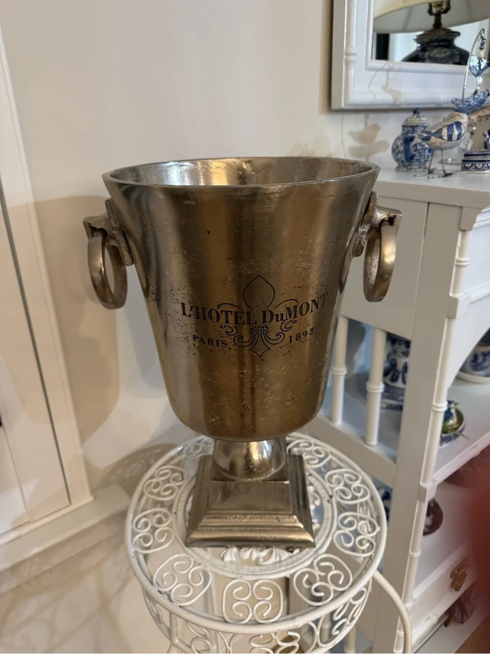 L'Hotel DuMont Paris Aluminum Champagne Stand Chiller Ice Bucket